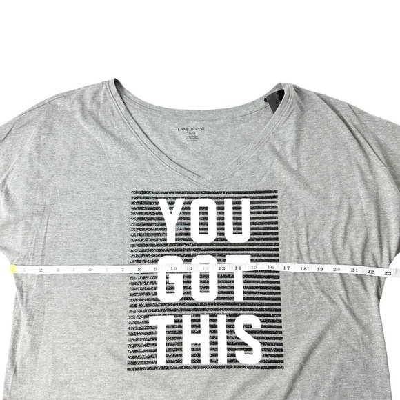 Gray and Black Stripe Glitter Embellished You've Got This Graphic Tee Size 14/16 - Picture 5 of 11